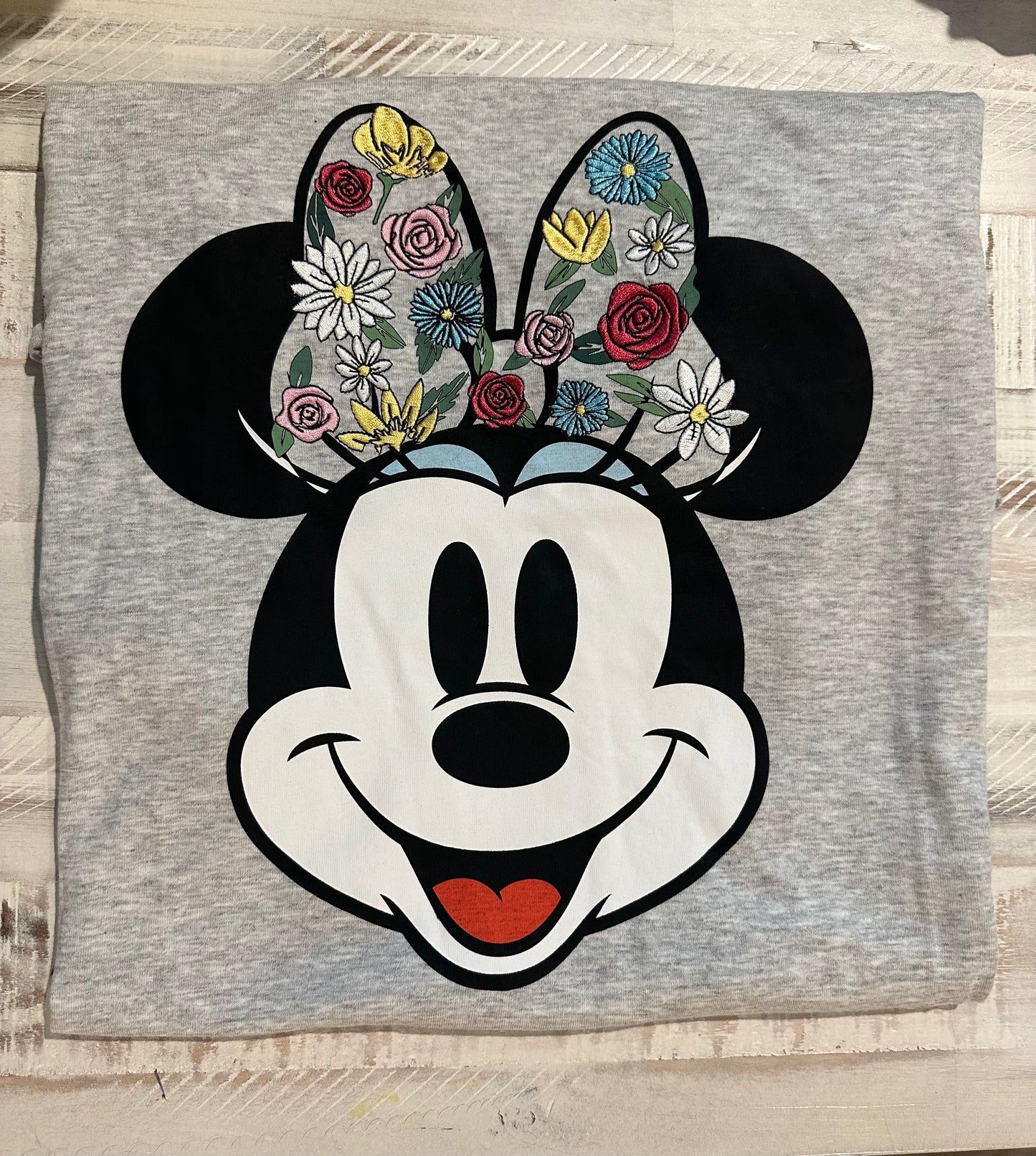 Floral Mouse Upcycle Tee
