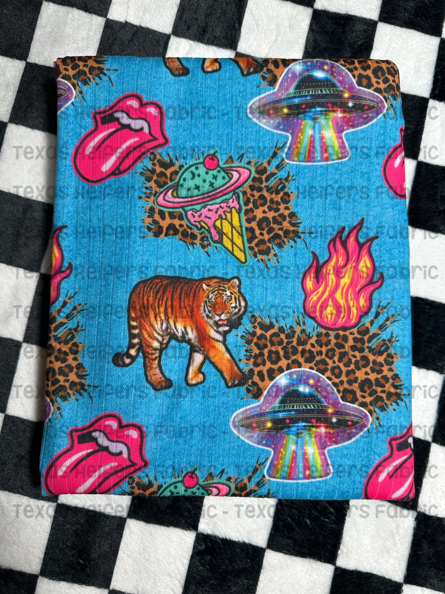 Tiger & Space ship Denim RTS BRUSHED WIDE RIB