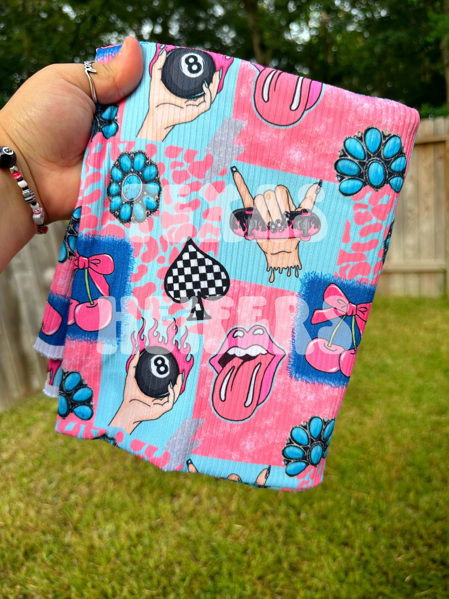 Turquoise Stone Patchwork RTS SKINNY RIB