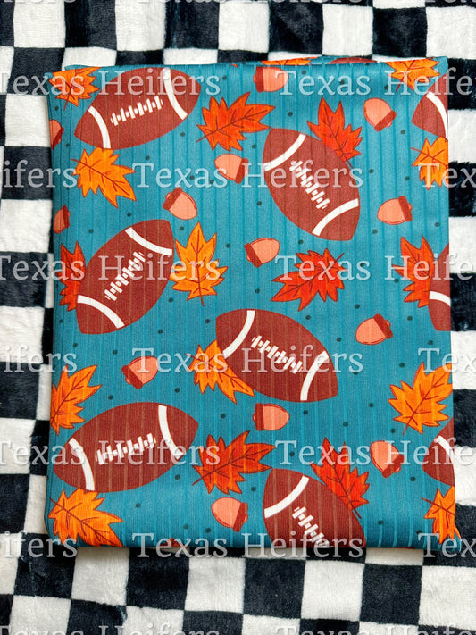 Teal background Football RTS WIDE RIB